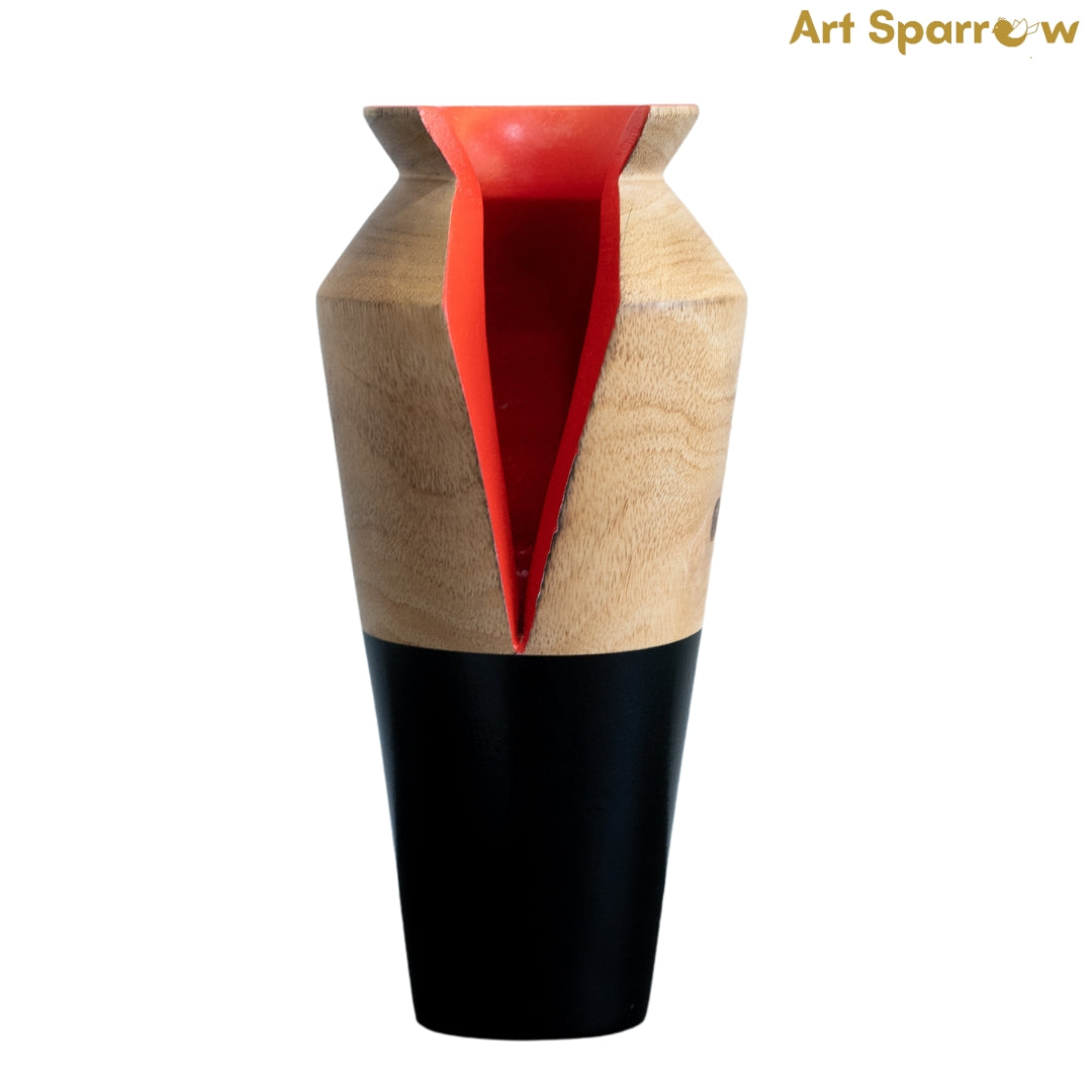 Wooden Vase Decor FLower Vase