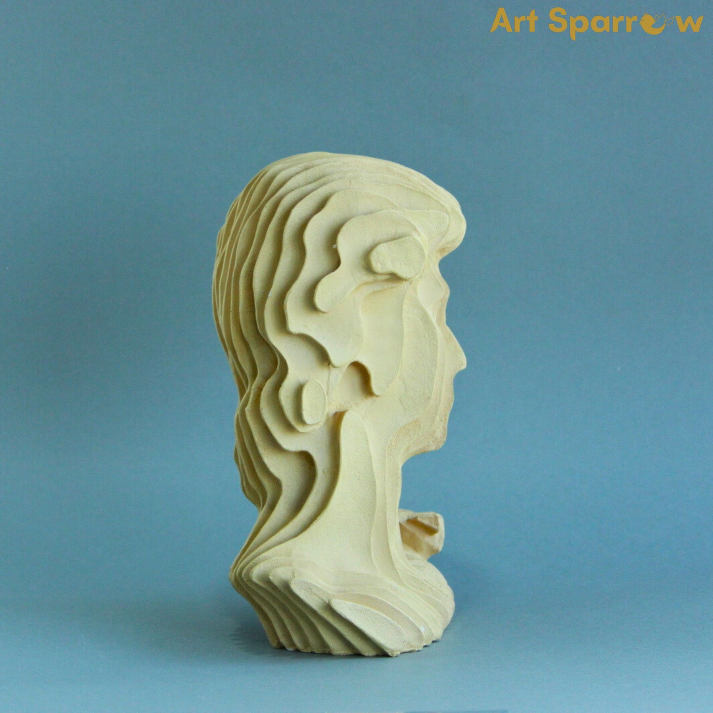 Origami Human Face Sculpture Polyresin