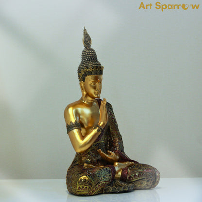 Golden Buddha Figurine Decor Statue