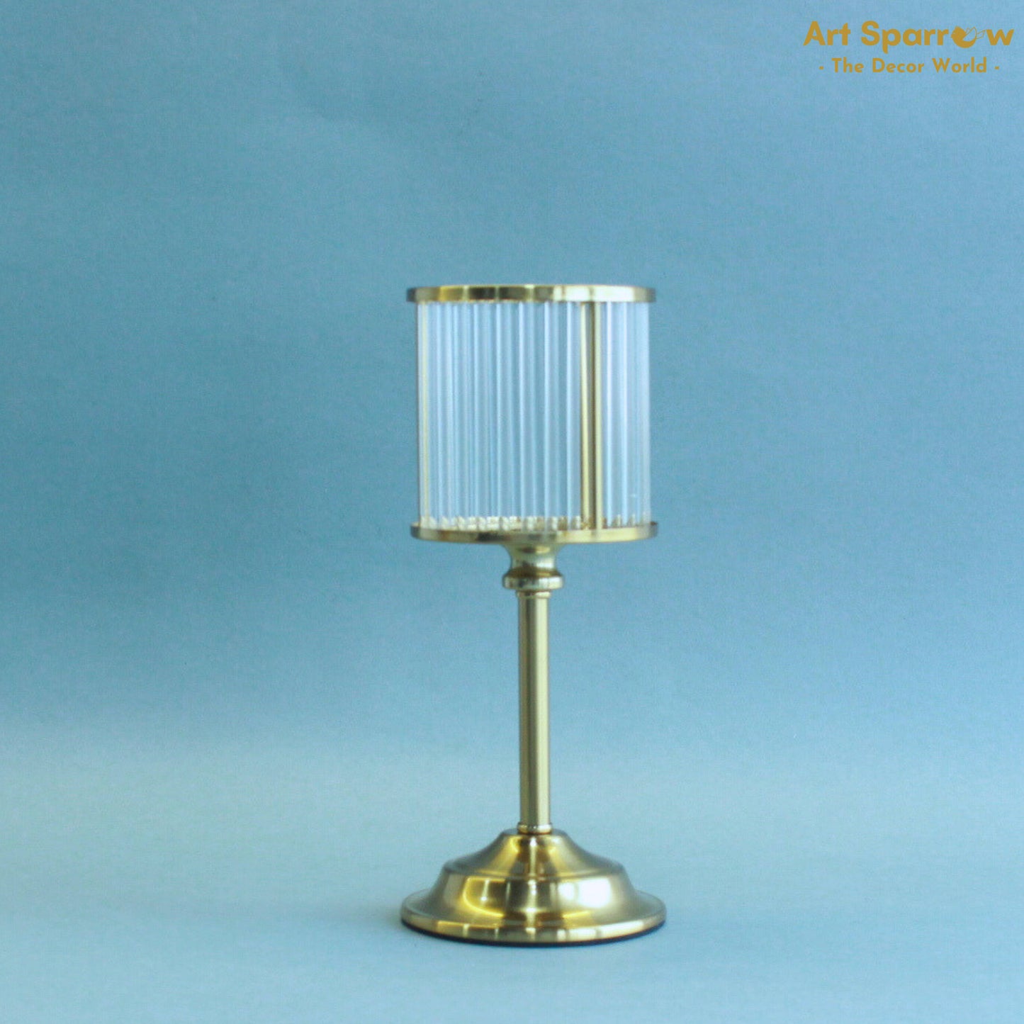 Glass Candle Holder Golden Festival Decor