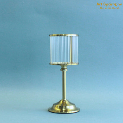 Glass Candle Holder Golden Festival Decor