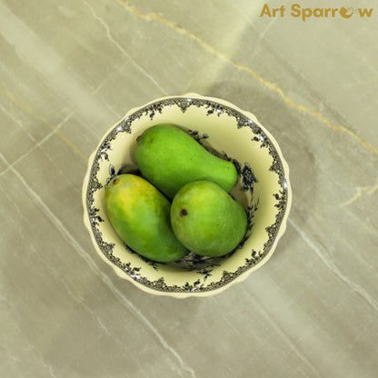 Ceramic Beige Vintage Fruit Bowl