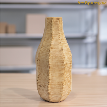 Wooden Crafted Vase | Art Sparrow