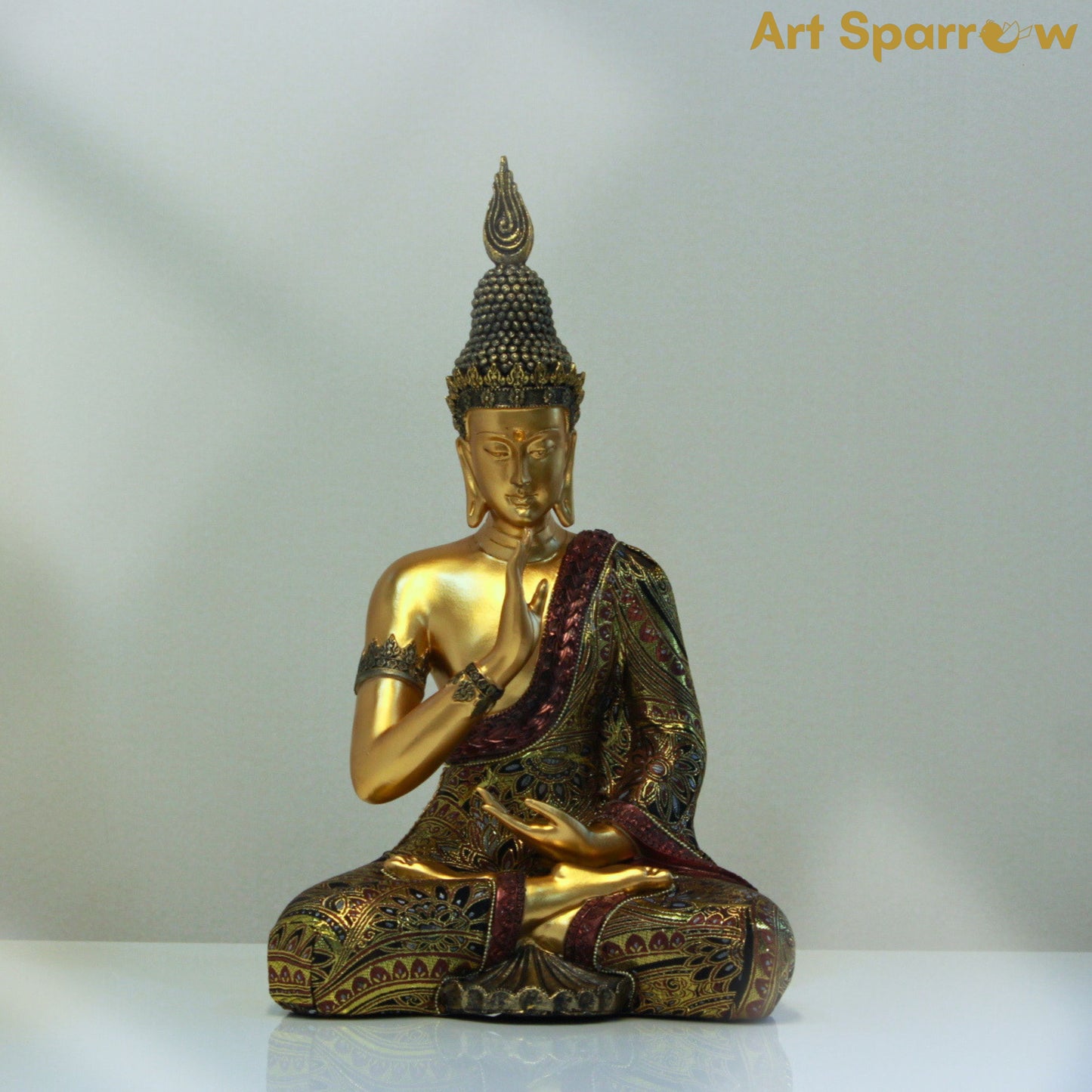 Golden Buddha Figurine Decor Statue