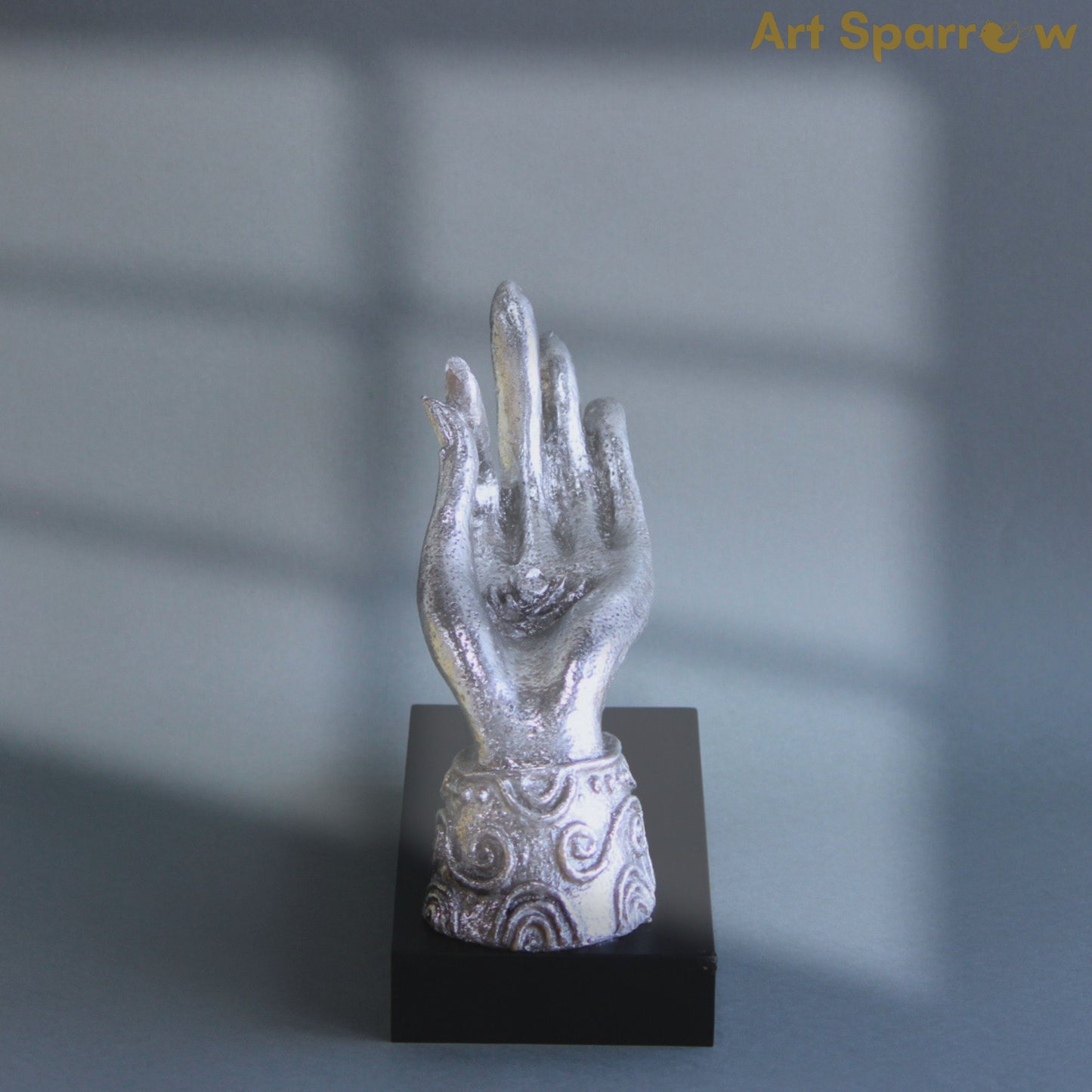 Silver Hand Mudra Statue