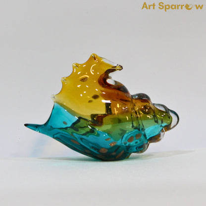 Glass Conch Shaped Shell Vase