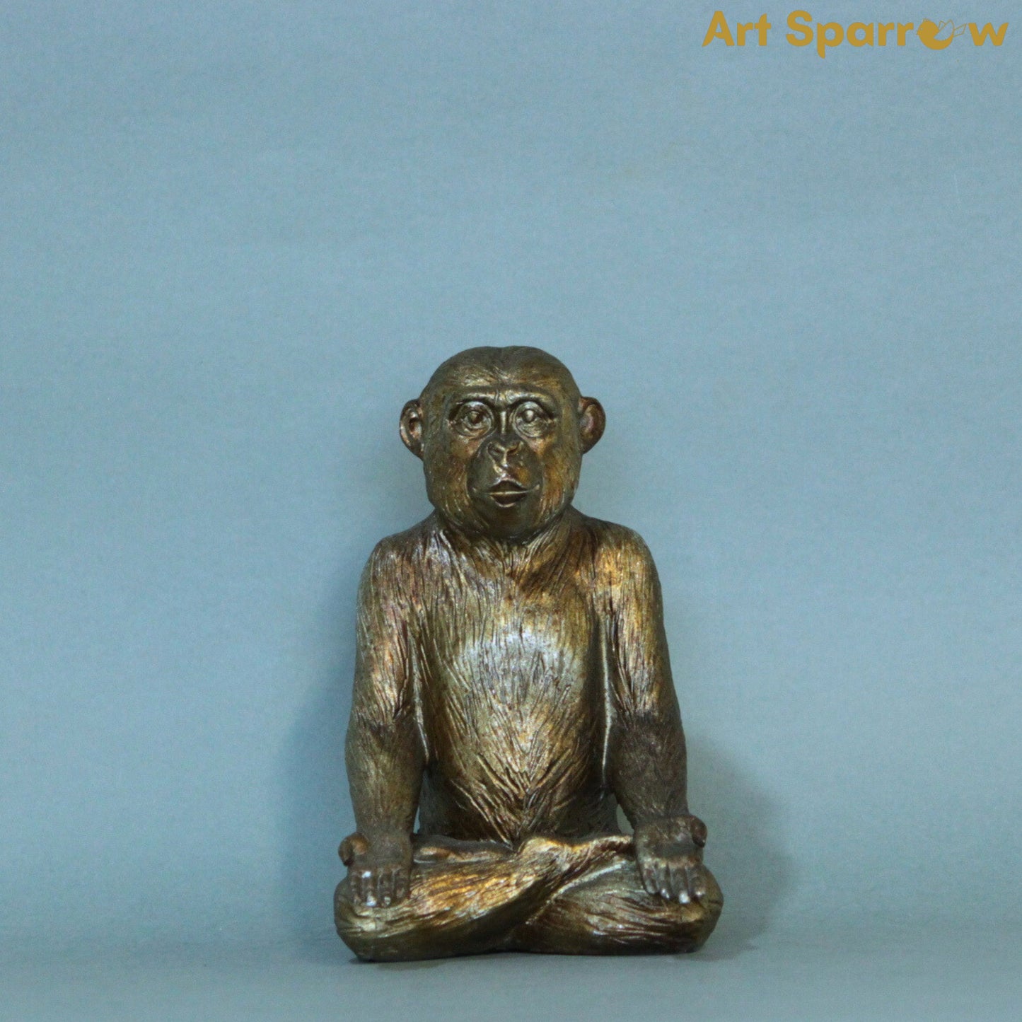 Yoga Pose Monkey Rustic Gold Resin Ornaments set of 4