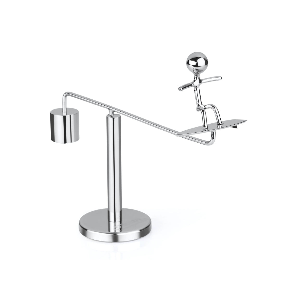 Stainless Steel Balancing Surfer Man Table Top