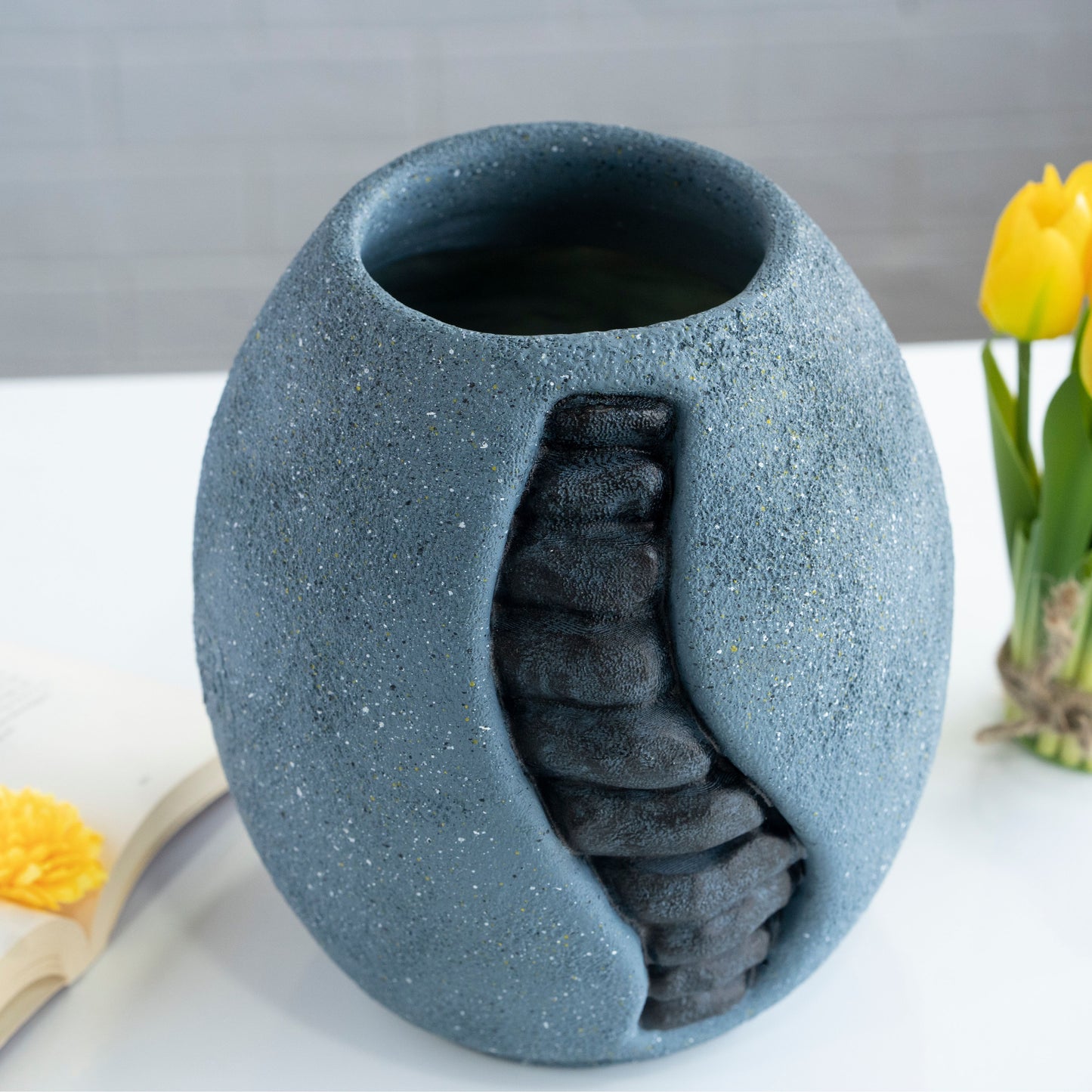 Flower Vase Stone Textured