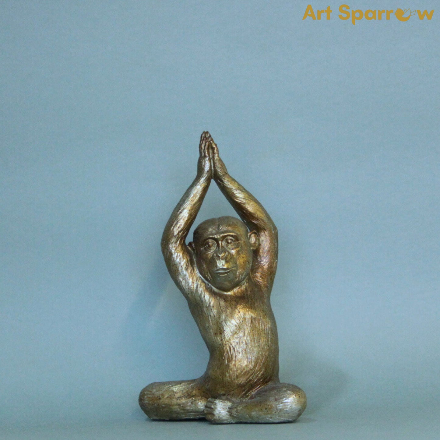 Yoga Pose Monkey Rustic Gold Resin Ornaments set of 4