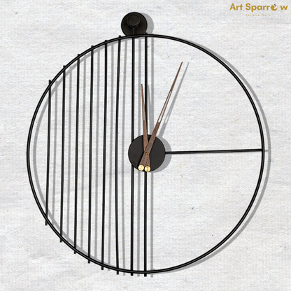 Beautiful Black Stripe Large Silent Wall Clock