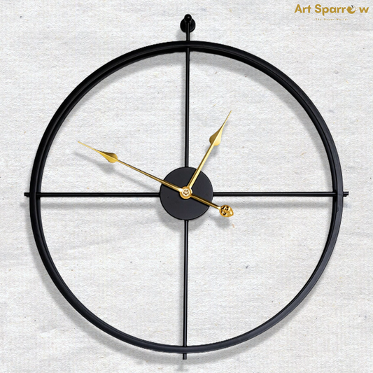 Sleek Design Silent Black Large Wall Clock