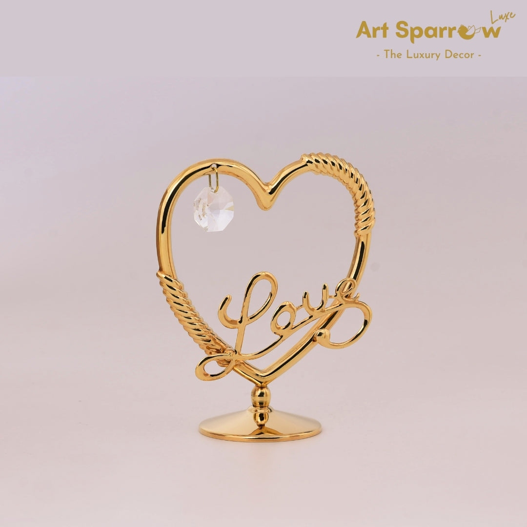 Golden Heart Love with  Diamond Decor Shopwiece