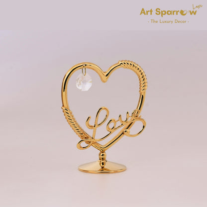 Golden Heart Love with  Diamond Decor Shopwiece