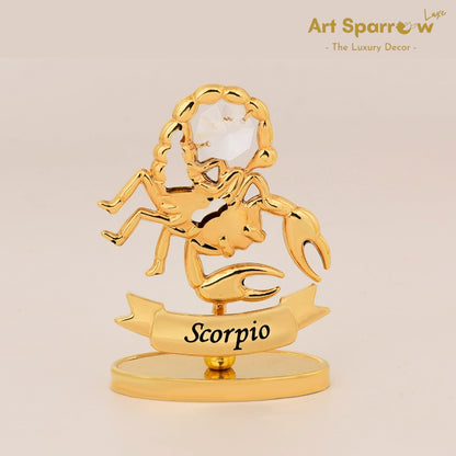 Golden Zodiac Sign Scorpio Decor Showpiece