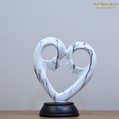 Loving Couple Heart Artefact White Color