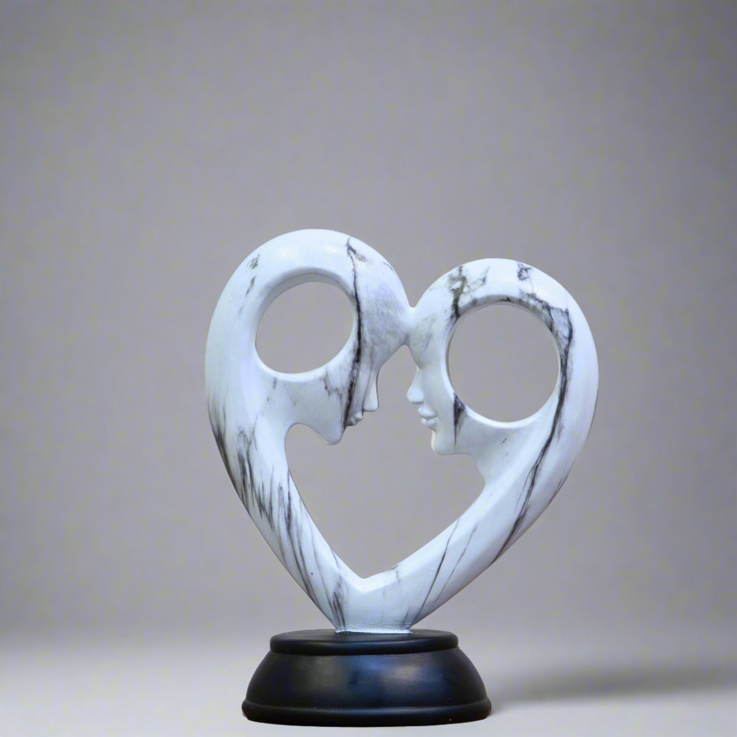 Loving Couple Heart Artefact White Color