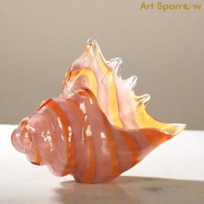 Glass Conch Shaped Shell Vase