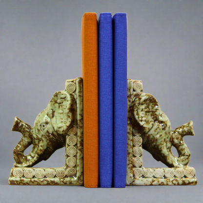 Elephant Ceramic Bookends