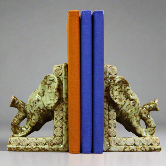 Elephant Ceramic Bookends