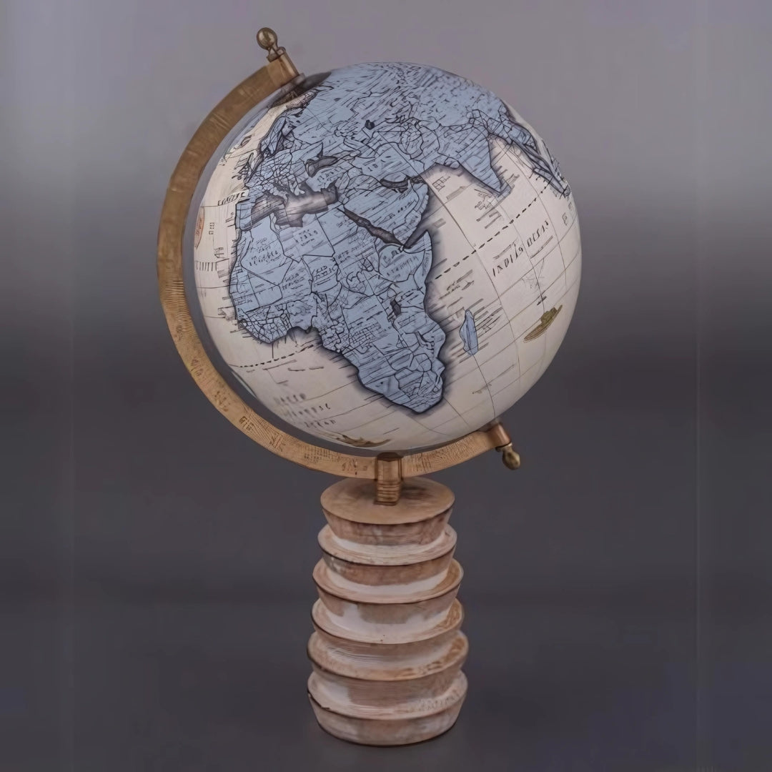 Biege Blue World Desk Globe