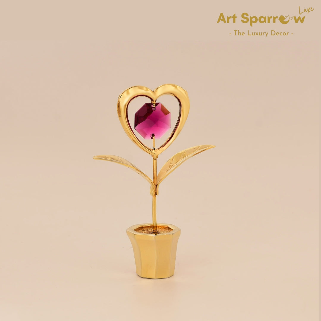 Golden Heart with Vase