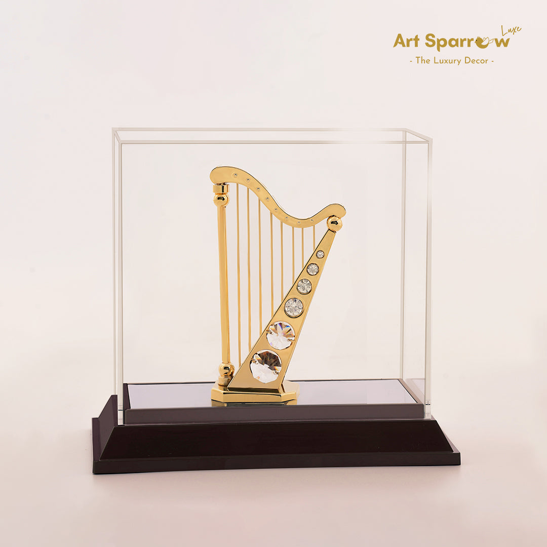 Golden Harp Music Melody Decor Showpiece