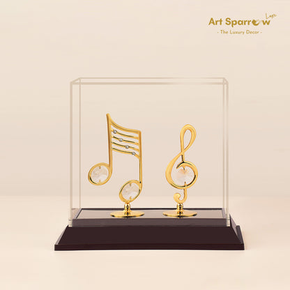 Golden Musical Note Decor Showpiece