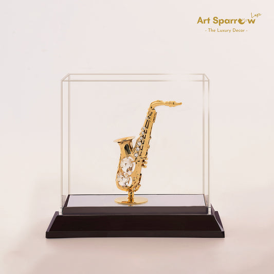 Golden Saxophone Musical Instrument Decor Showpiece