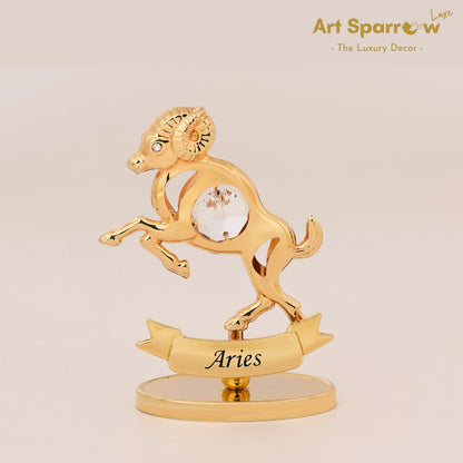 Golden Zodiac Sign Aries Lucky Decor Showpiece