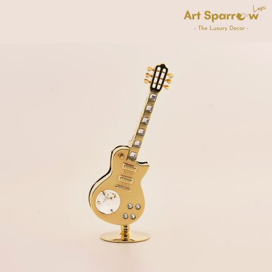 Gold Electric Guitar with Crystal