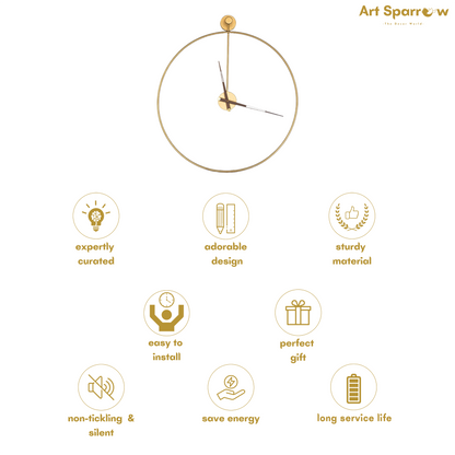 Golden Ring Decor Wall Clock Silent