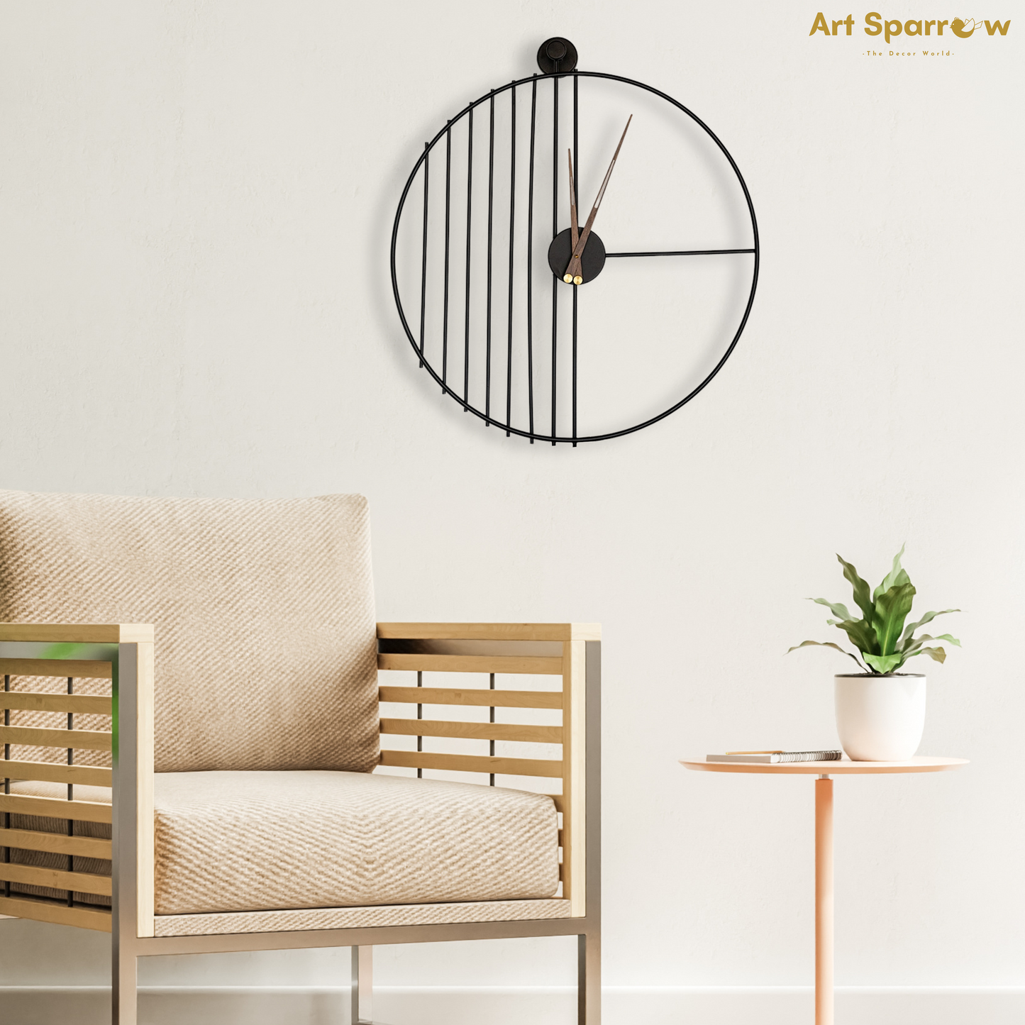 Beautiful Black Stripe Large Silent Wall Clock