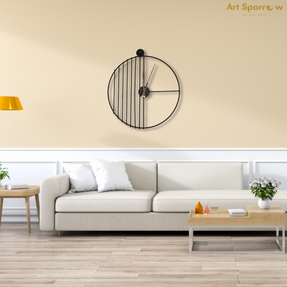 Beautiful Black Stripe Large Silent Wall Clock