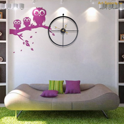 Sleek Design Silent Black Large Wall Clock