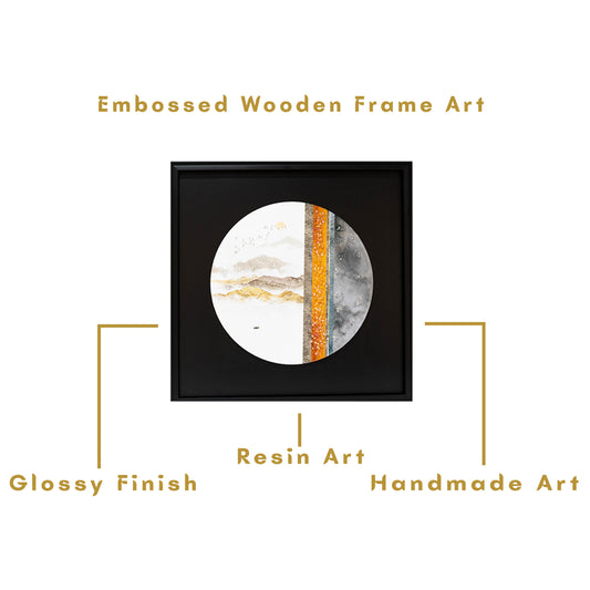 Vivid Nature Resin Art Mdf Wood Frame Embossed Crystal Embedded Wall Art