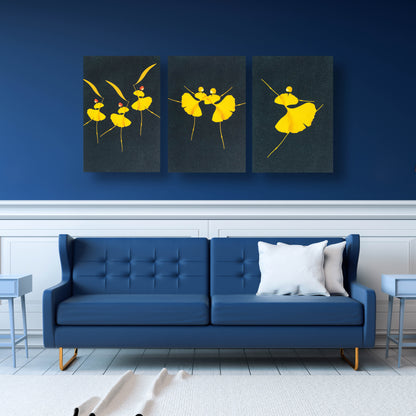 Dancing Flower Premium Trio Canvas Painting Theme Set of 3