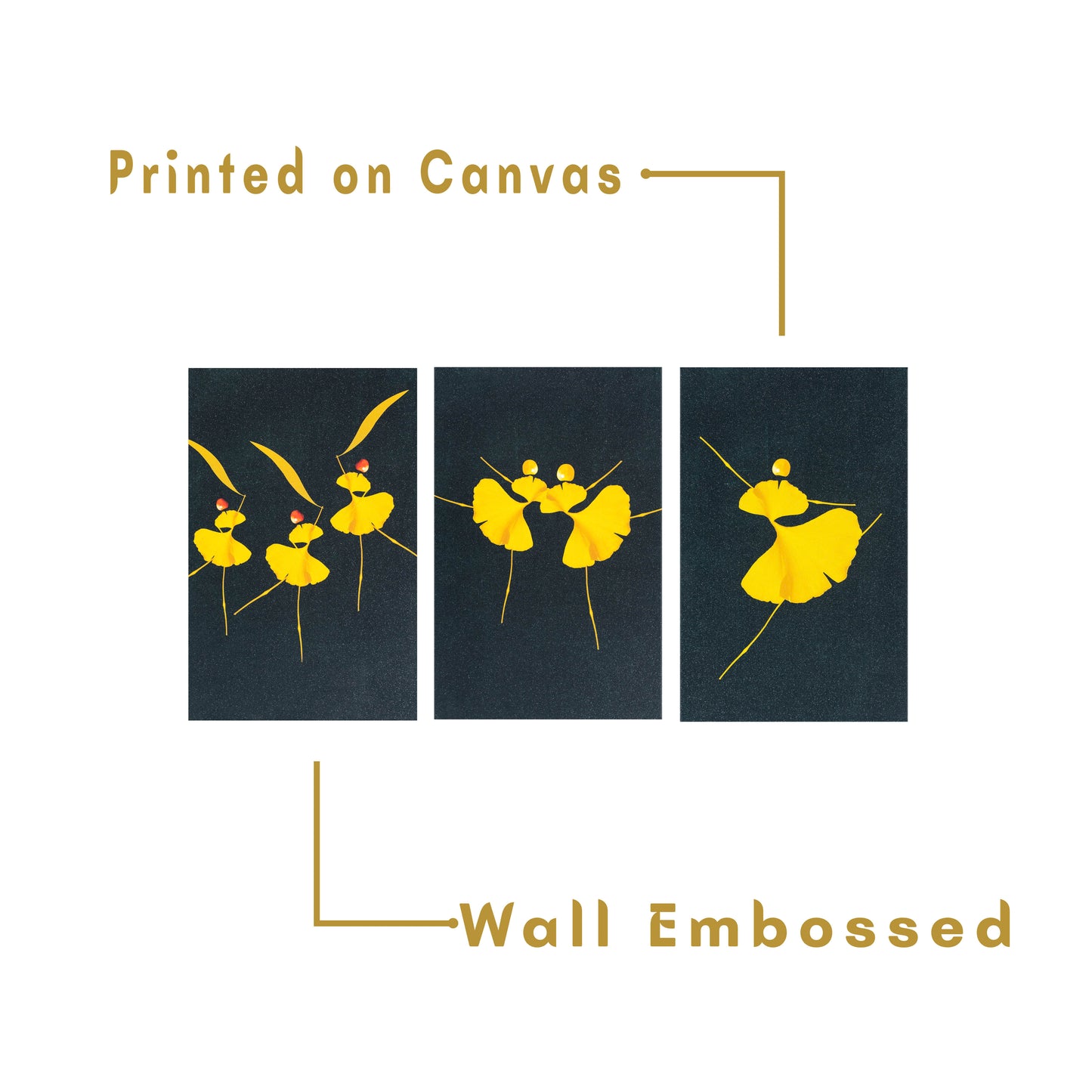 Dancing Flower Premium Trio Canvas Painting Theme Set of 3