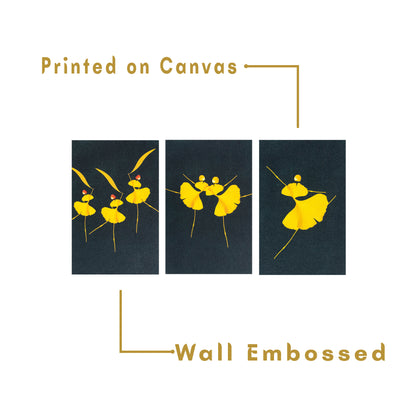 Dancing Flower Premium Trio Canvas Painting Theme Set of 3