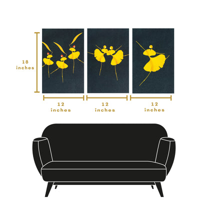 Dancing Flower Premium Trio Canvas Painting Theme Set of 3