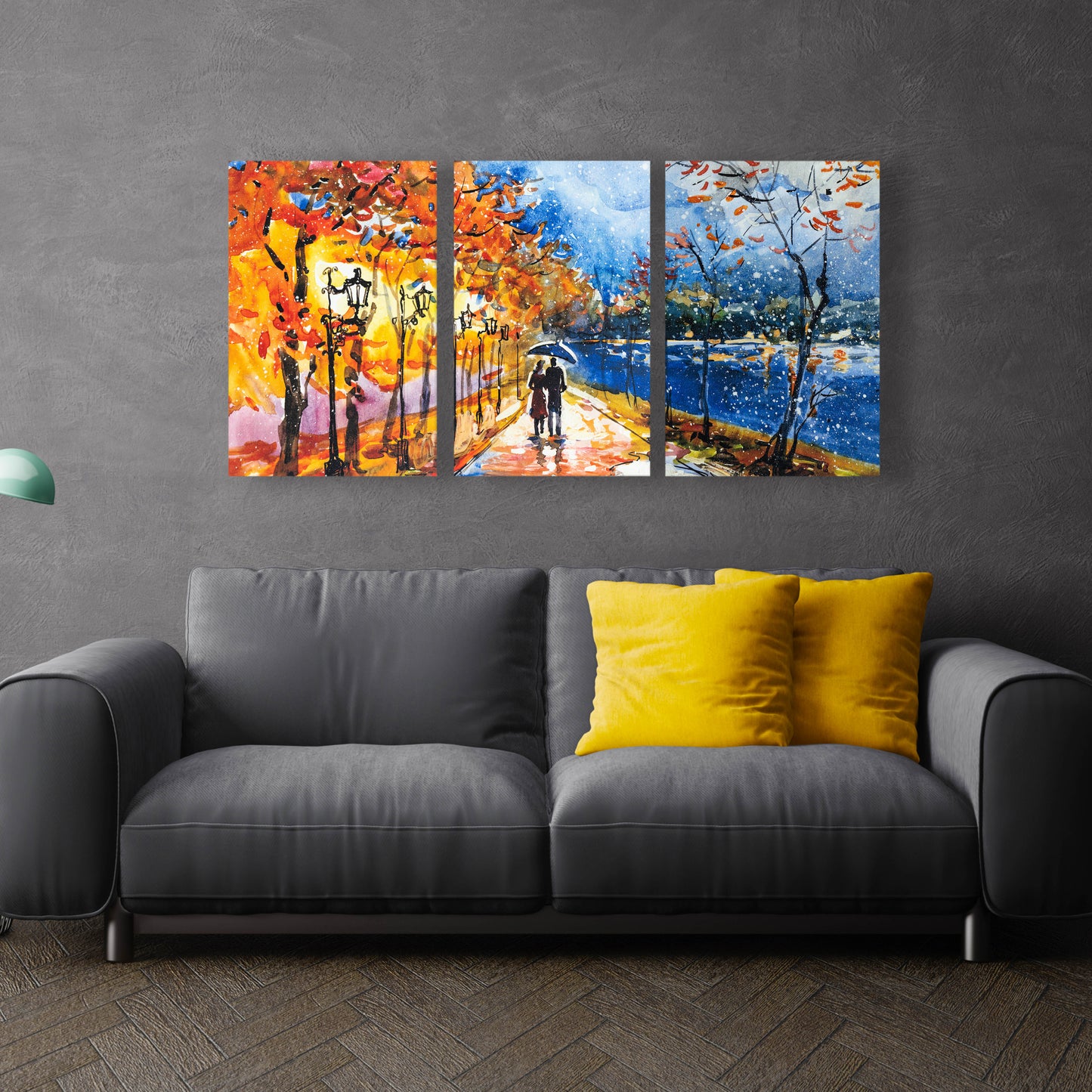 Loving Couple Premium Trio Canvas Painting Theme (Set of 3)