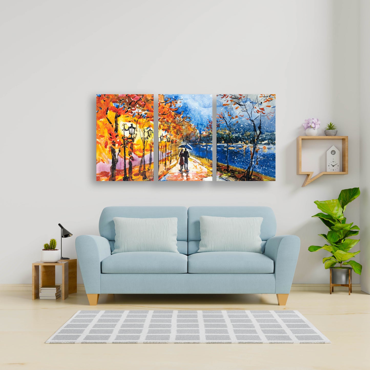 Loving Couple Premium Trio Canvas Painting Theme (Set of 3)